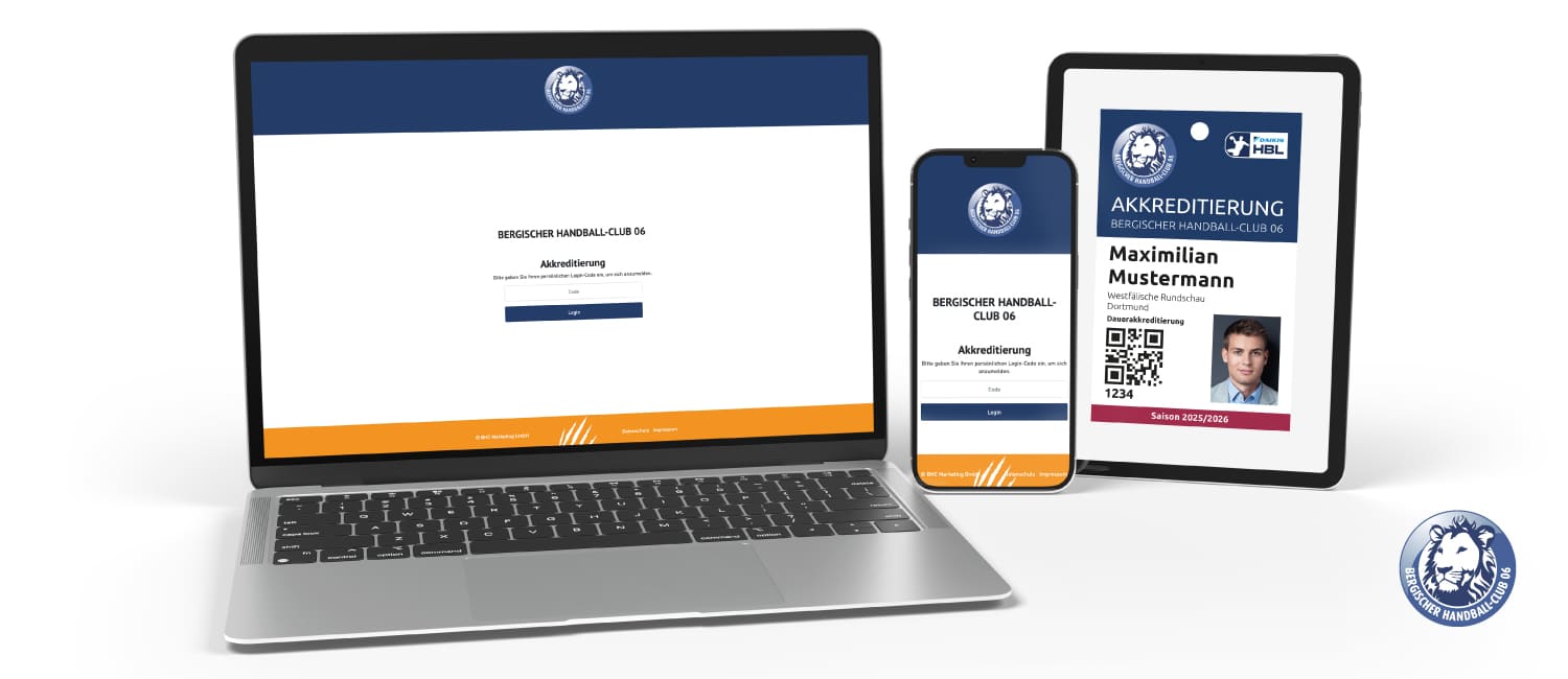 Projektbild GuestONE und Bergischer Handball-Club