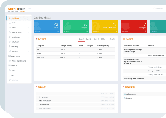 Darstellung der Eventry Software